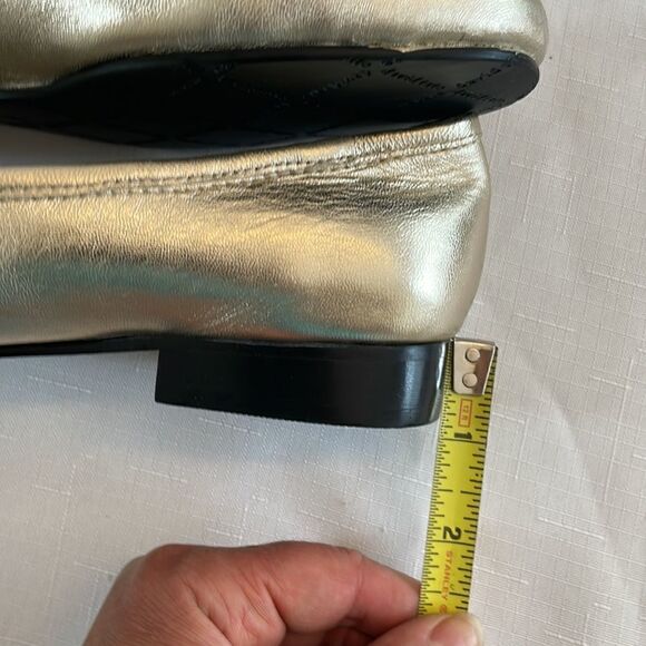 DAVID TATE LEATHER GOLD BALLET FLATS.  NEW - Picture 6 of 9